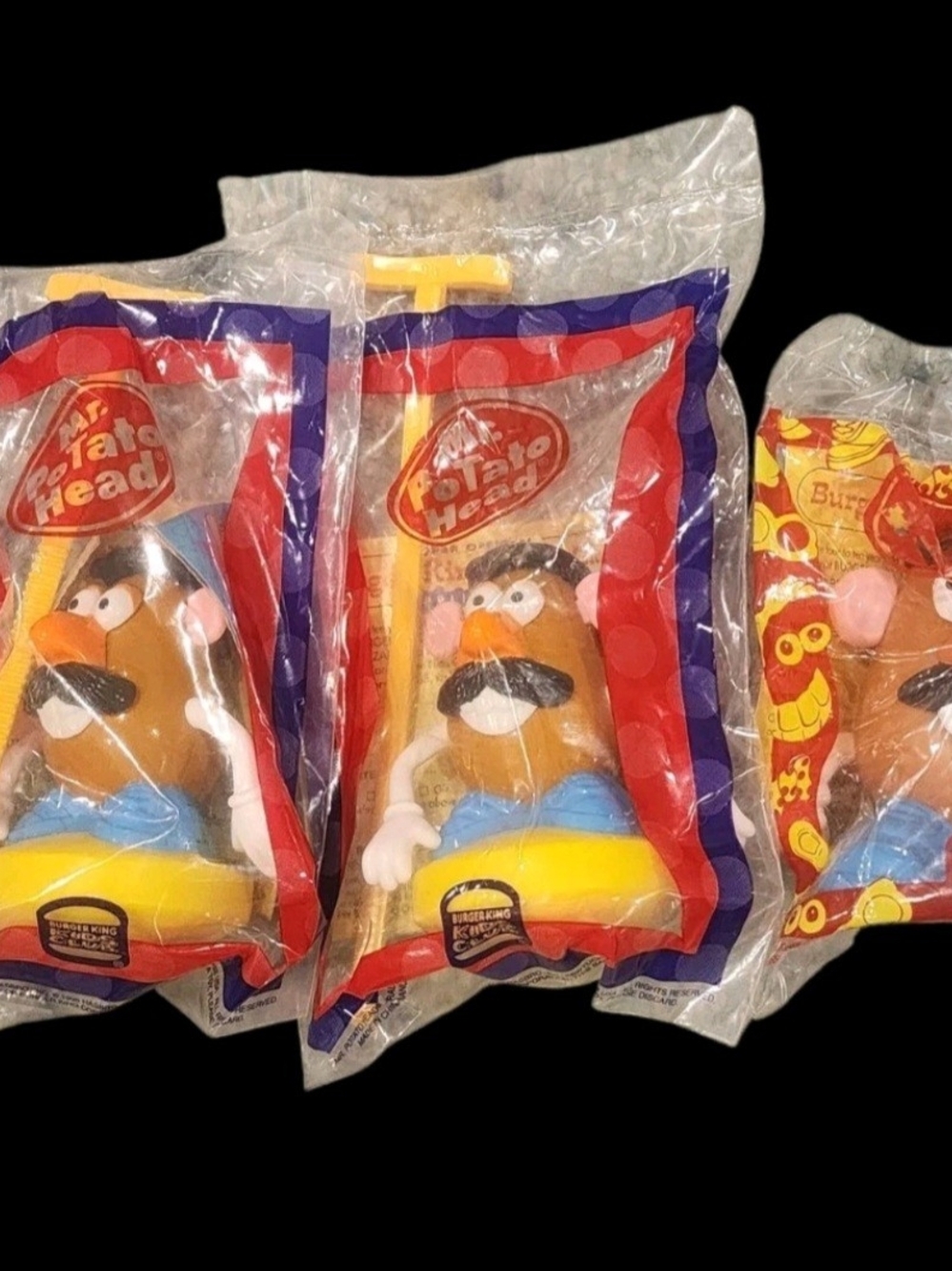 Burger King Mr. Potato Head Spinning Top 1998 (2) & Hats Off Potato Unopened.
